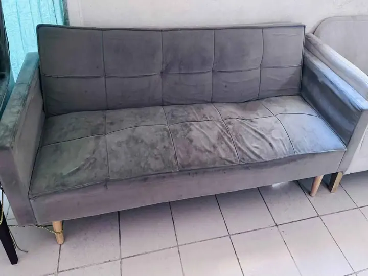 Furniture staged for collection during a Dubai property clearance